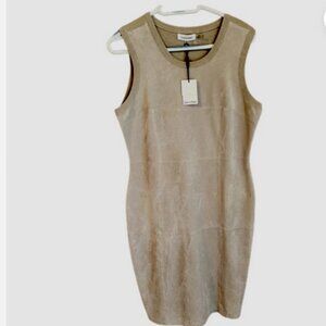 NWT Calvin Klein Women's Tan Sleeveless Sweater Dress M